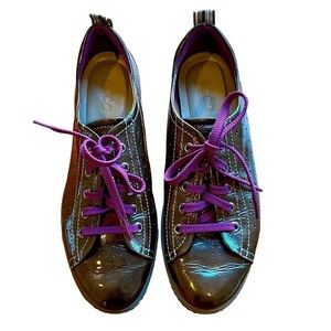 Ecco Spin Brown Patent Leather Sneakers